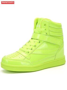 Retro High Top Sneakers Hidden Wedge Heels Lace Up Ankle Support Women's Shoes
